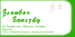 zsombor banszky business card