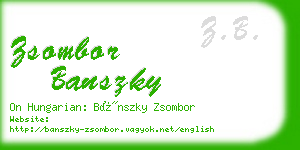 zsombor banszky business card